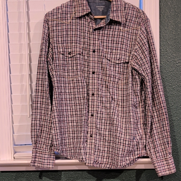 Banana Republic Other - Banana Republic Men's Checkered Shirt - Black, White, Purple